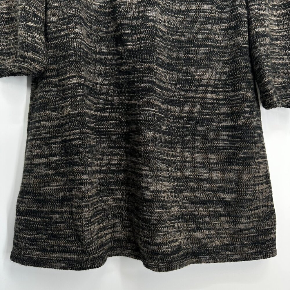 Calvin Klein Sweater Dress Cowl Neck A Line Marled Knit Long Sleeve Brown Black - Picture 7 of 8